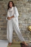 Lalli Damask Classic Tapered Barrel Leg Pant Stone